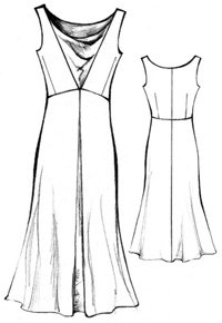 Викрійка сукні з римськими складками (радіальної драпіруванням)